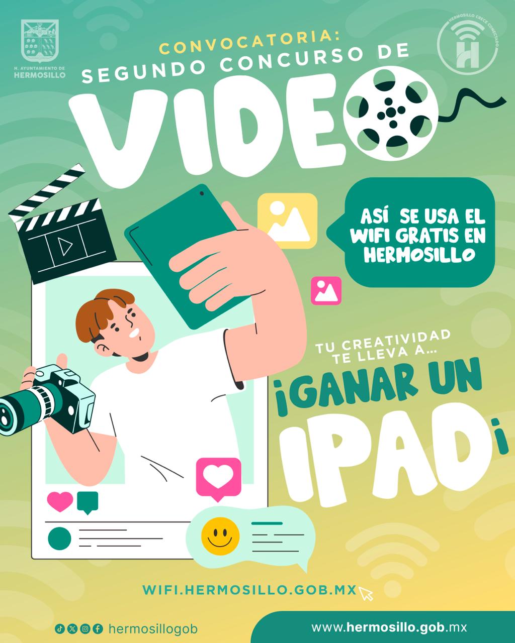 Lanza Gobierno de Hermosillo segunda edición del concurso de video sobre Wi-Fi gratuito