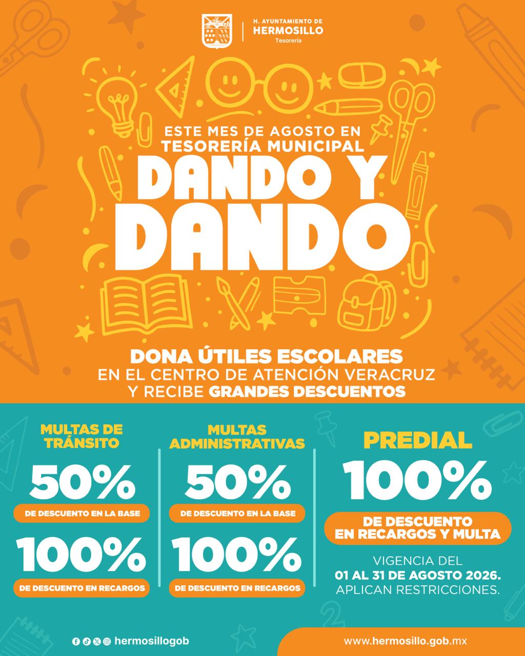 Invita Tesorería Municipal a participar en el programa «Dando y Dando 2026» con descuentos a cambio de útiles escolares